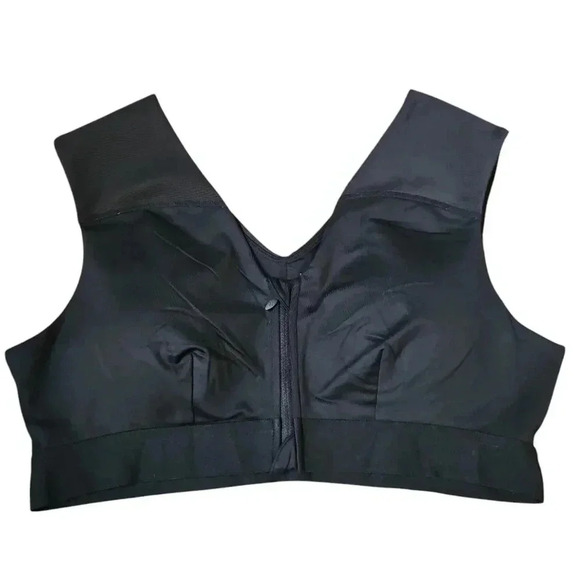 NWT Tommie Copper Black Shoulder Support Bra With Zipper 2XL Compression - Picture 3 of 13